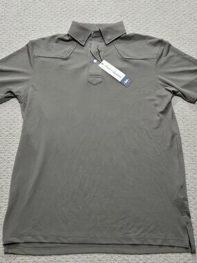 Brand New Texas Standard Lariat Western Polo Men's Medium Pecan Brown Shirt